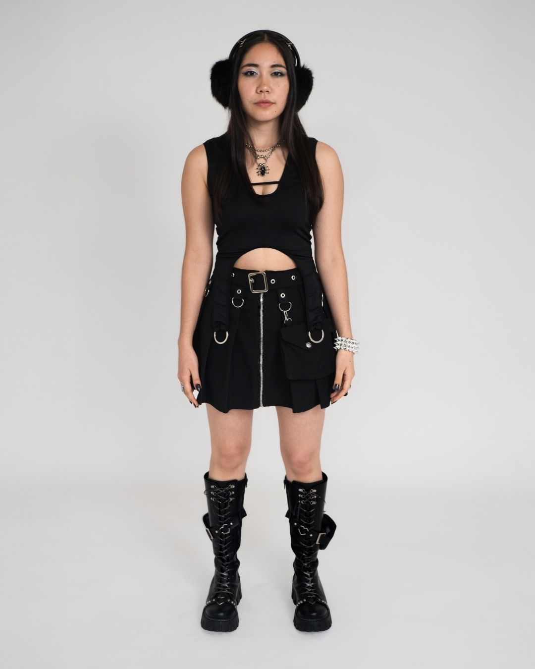 FALDA DRILL STRETCH - NEGRO