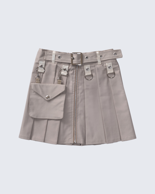 FALDA DRILL STRETCH - BEIGE