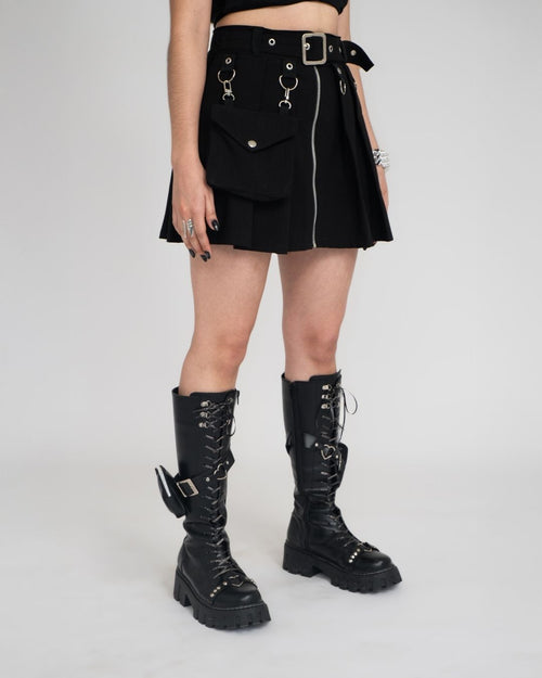 FALDA DRILL STRETCH - NEGRO