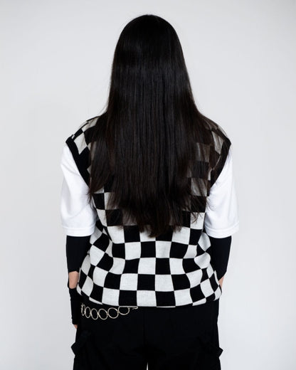 CARDIGAN TEJIDO AJEDREZ