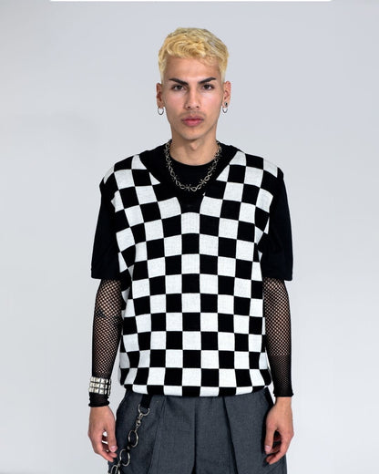 CARDIGAN TEJIDO AJEDREZ