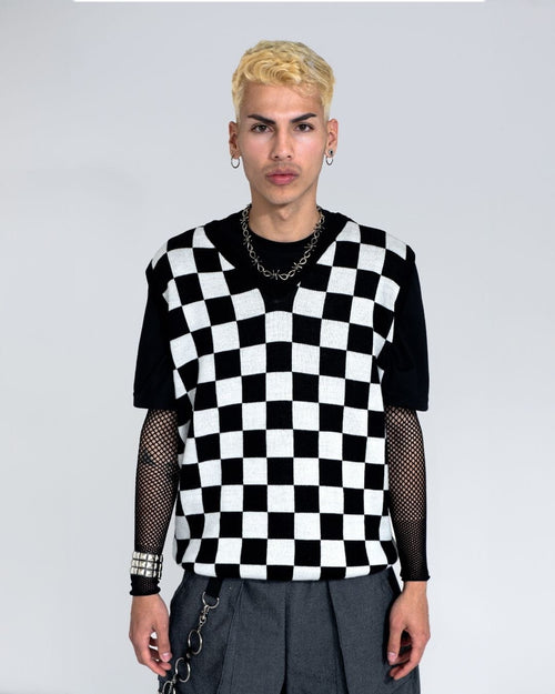 CARDIGAN TEJIDO AJEDREZ
