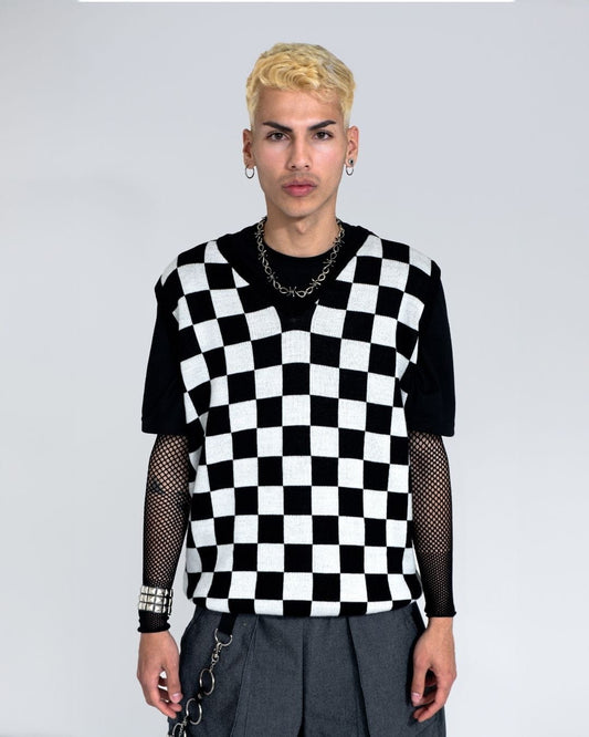 CARDIGAN TEJIDO AJEDREZ
