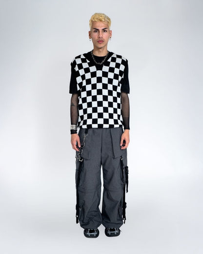 CARDIGAN TEJIDO AJEDREZ
