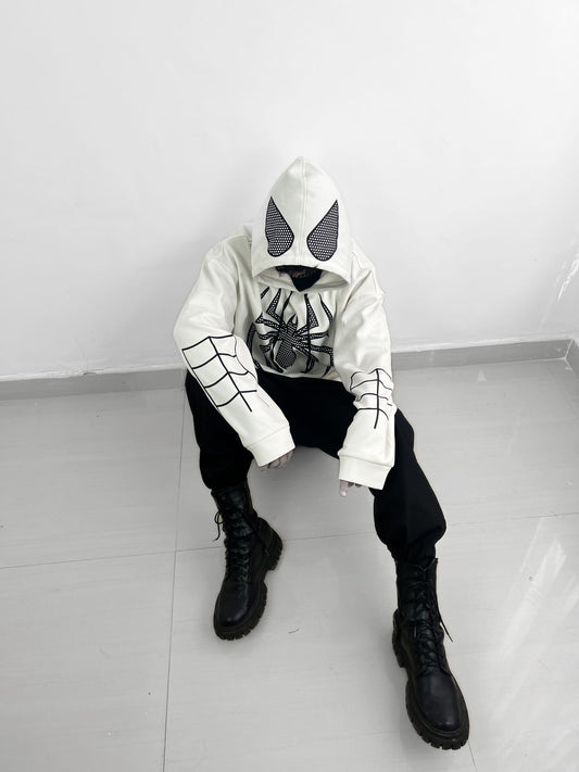 Hoodie Spider Blanco